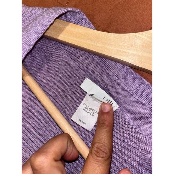 J.Jill Lavender Long Sleeve One Button Wool Blend Cardigan Sweater Women's Size - Picture 5 of 8